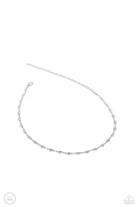 Cupid Catwalk Silver Heart Choker Necklace - Paparazzi Accessories