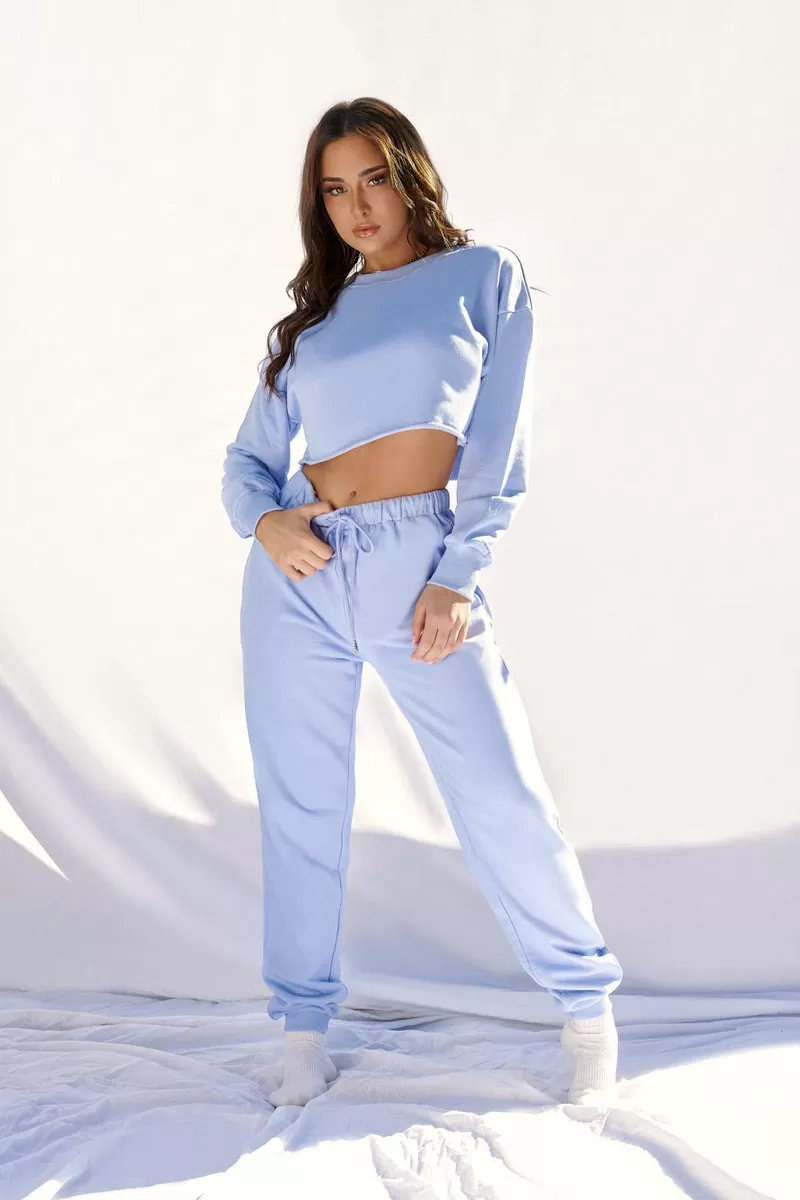 CXIX Oversized Cropped Jumper - Powder Blue