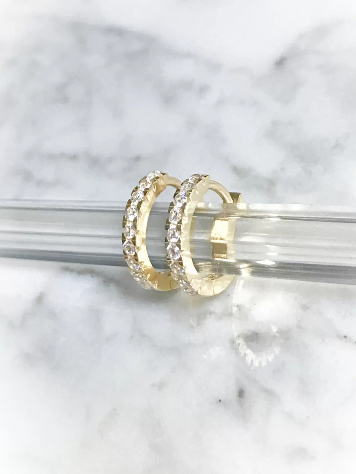 CZ Crystal Huggie Hoops