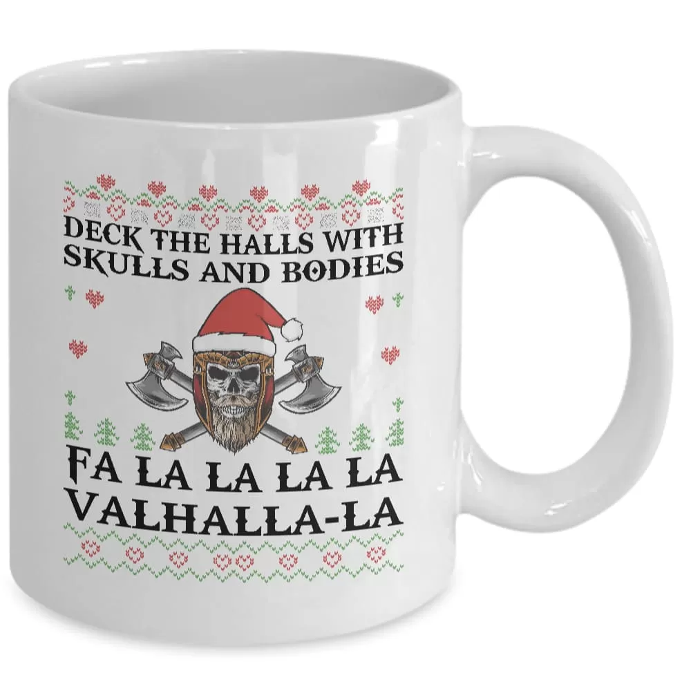 Deck The Halls Christmas Mug White