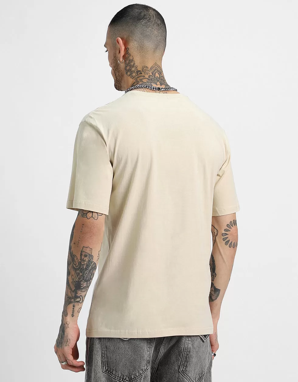 Dope Stuff Beige Oversized Tshirt