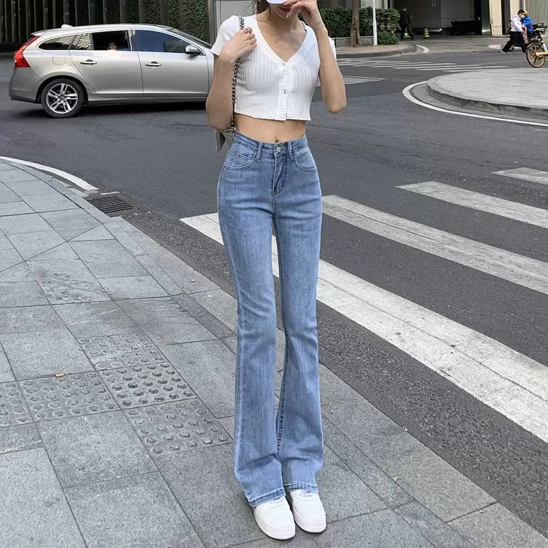 Elastic Boyfriend Style Denim Jeans