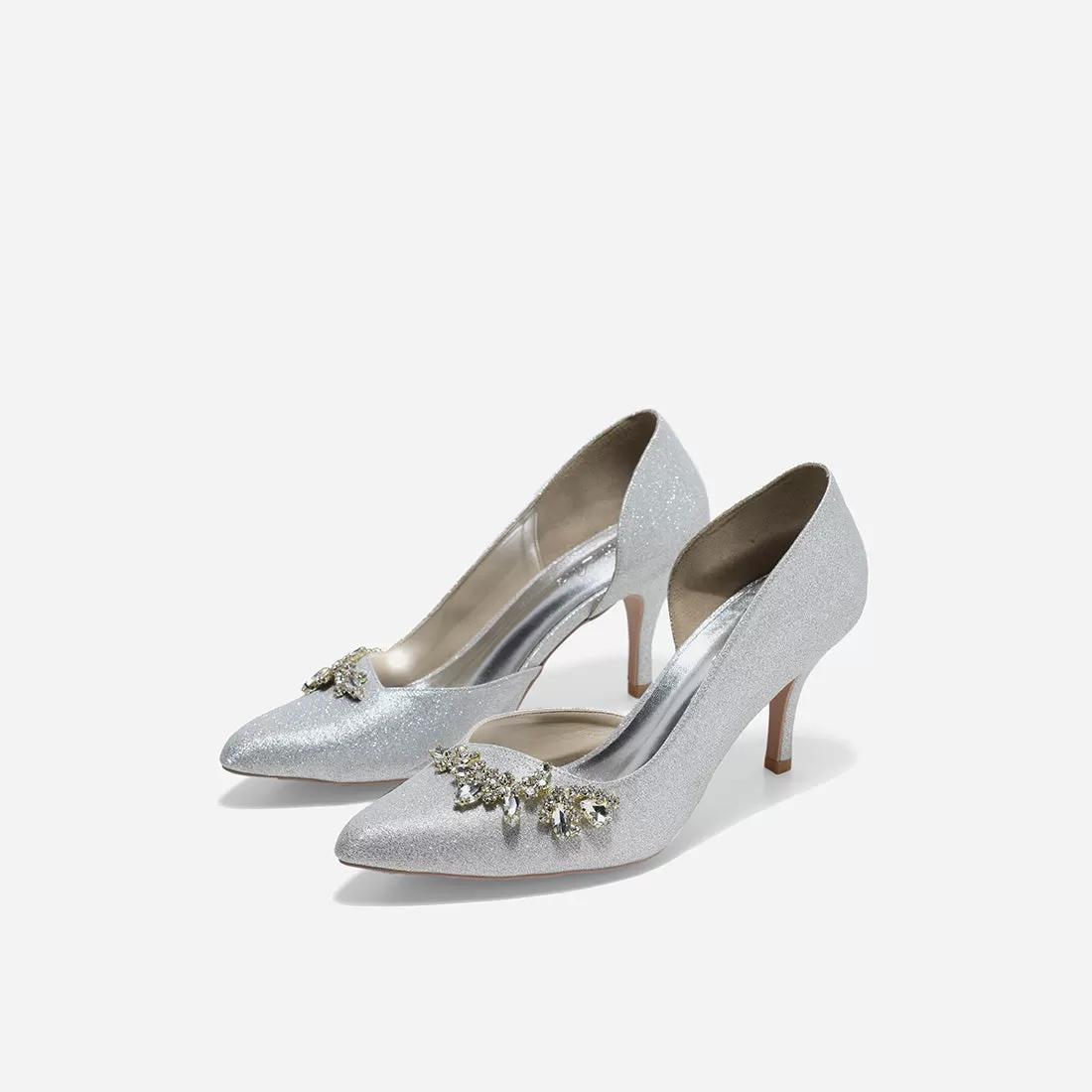 Evelyn Cynthia Silver Pumps