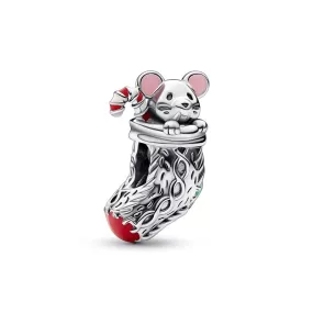 Festive Mouse & Stocking Charm 792366C01