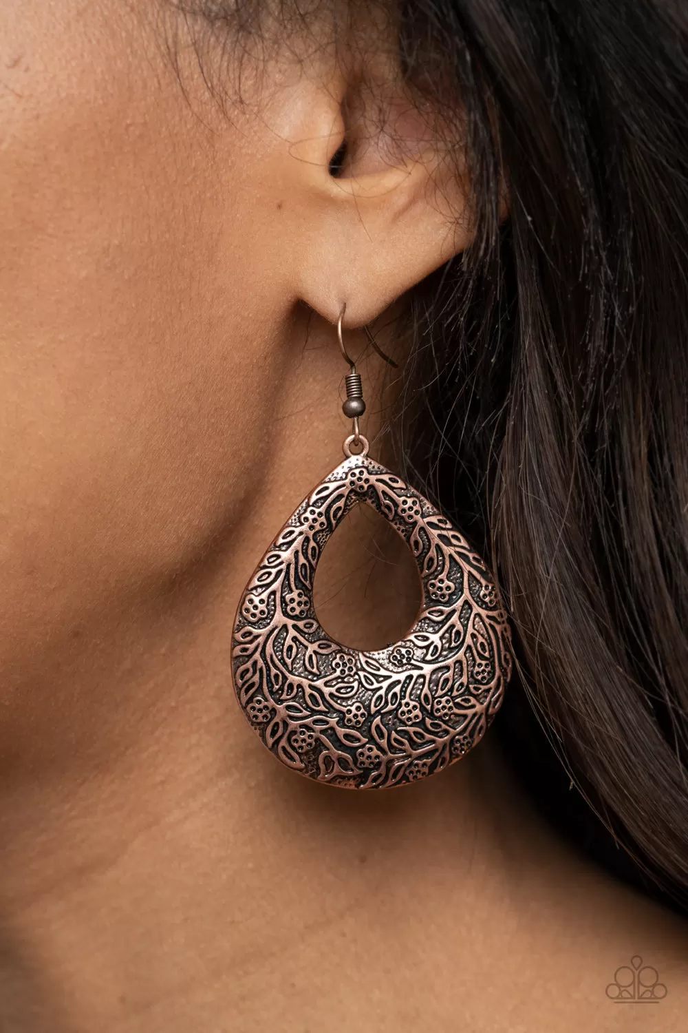 Flirtatiously Flourishing - Copper Earring