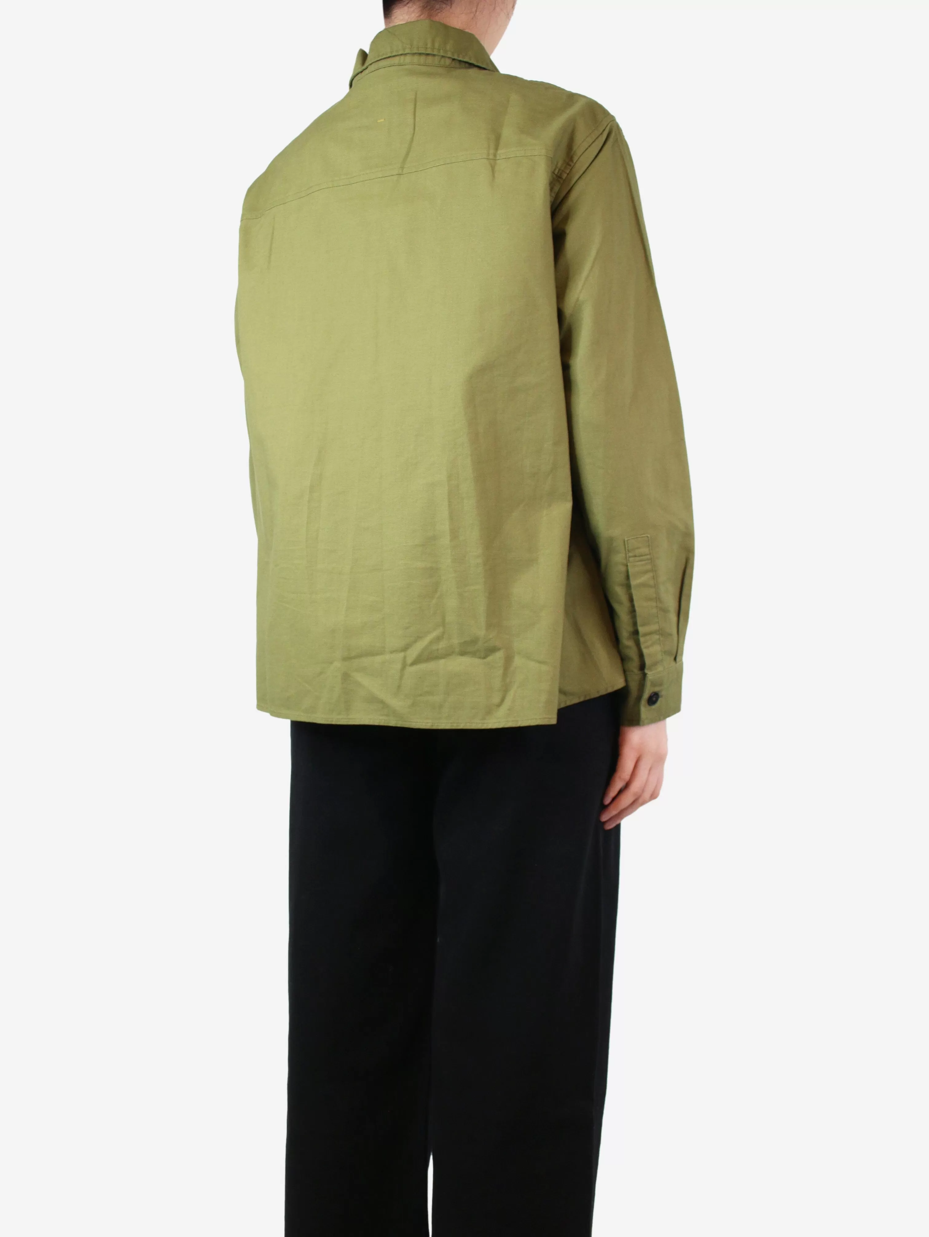 Green cotton oversized shirt - size S