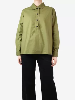 Green cotton oversized shirt - size S