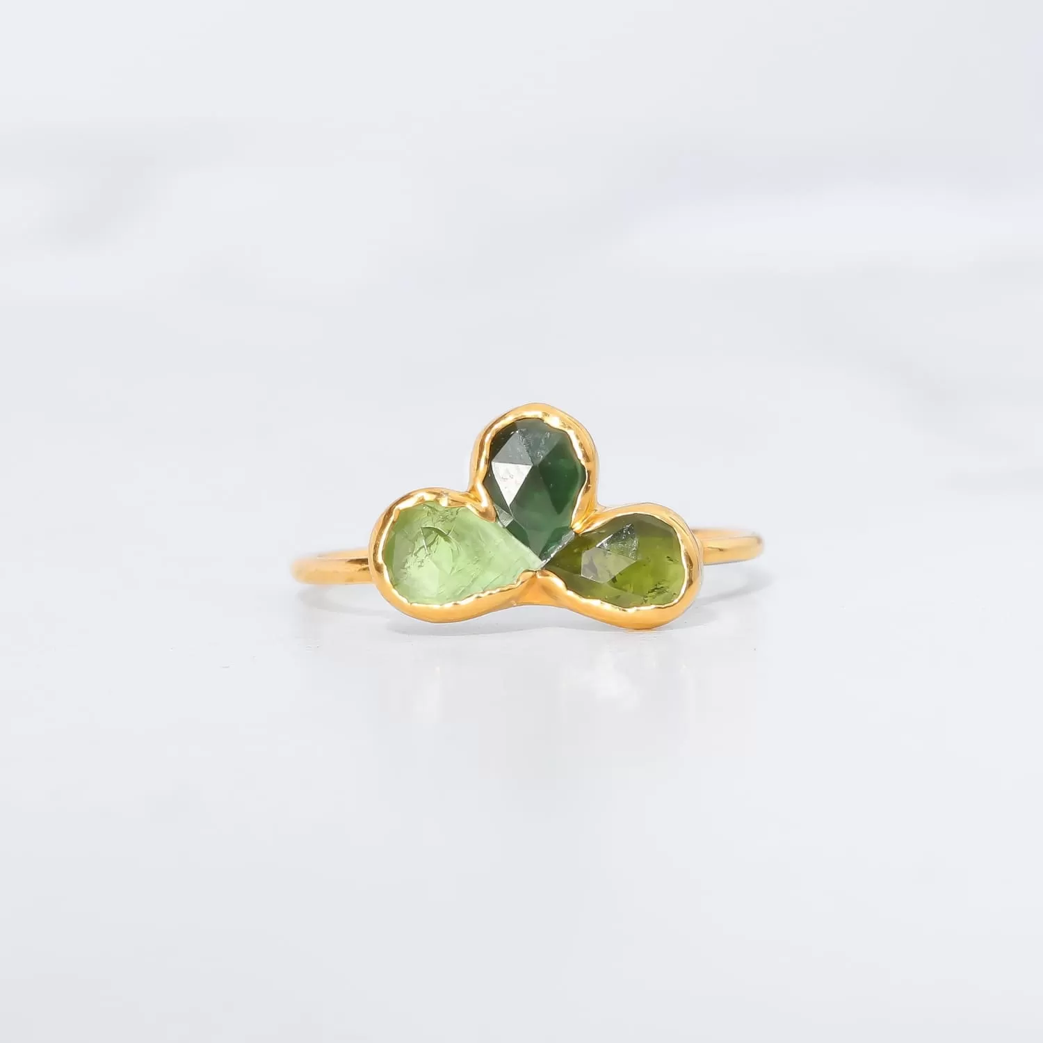 Green Tourmaline Fleur Ring