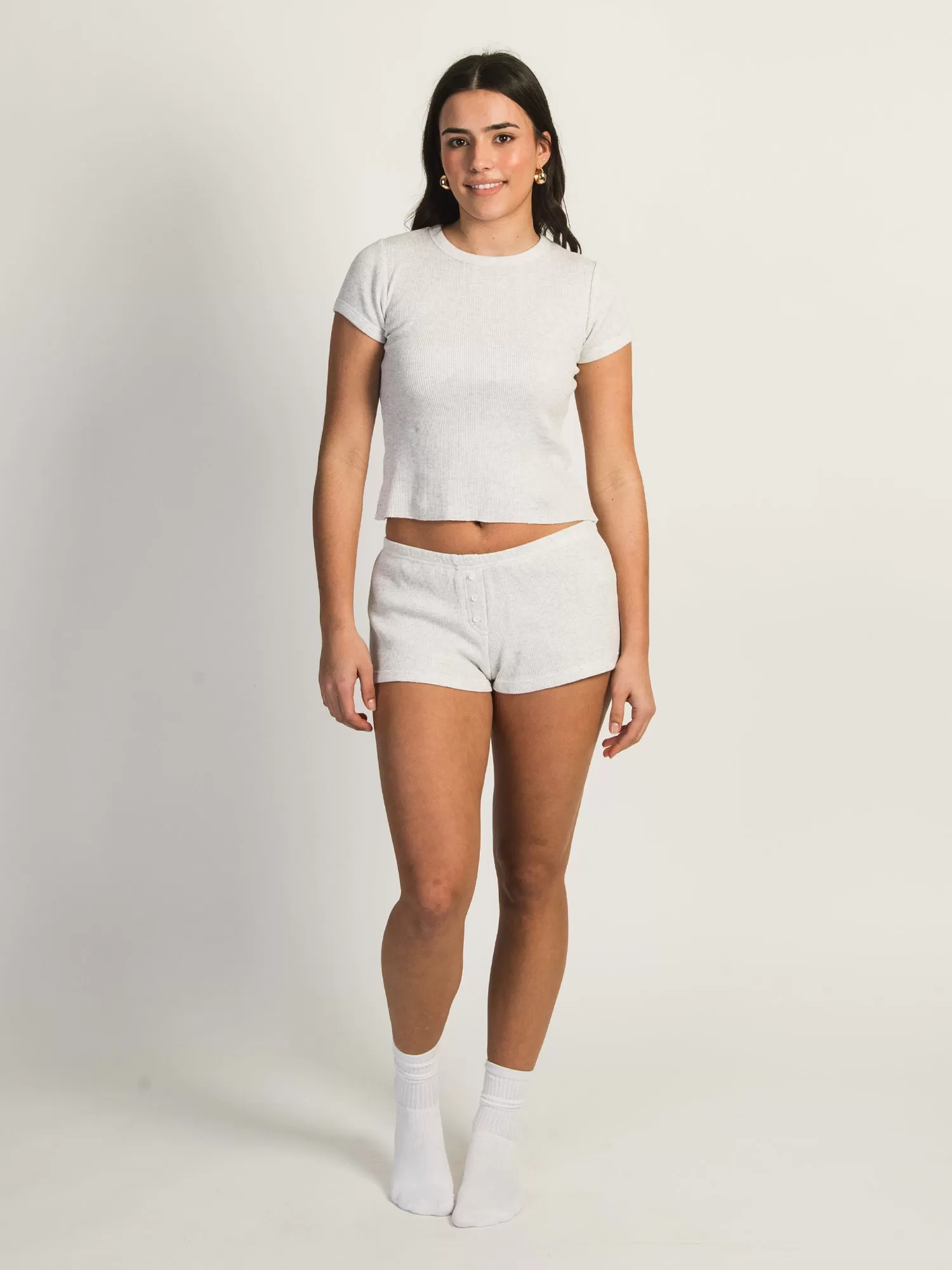 HARLOW ALLIE MELANGE WAFFLE SHORT