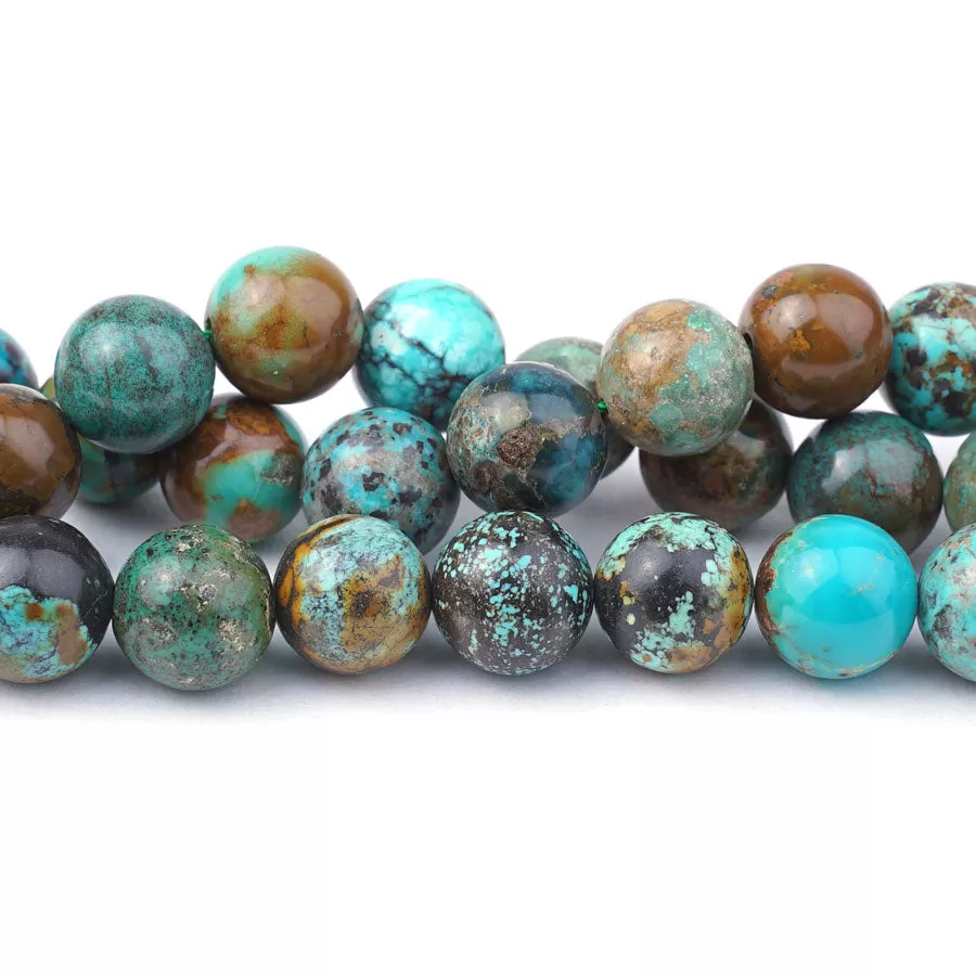 Hubei Turquoise 12mm Multi Round - 15-16 Inch