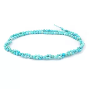 Hubei Turquoise 2mm Light Blue Round Faceted AA Grade - 15-16 Inch