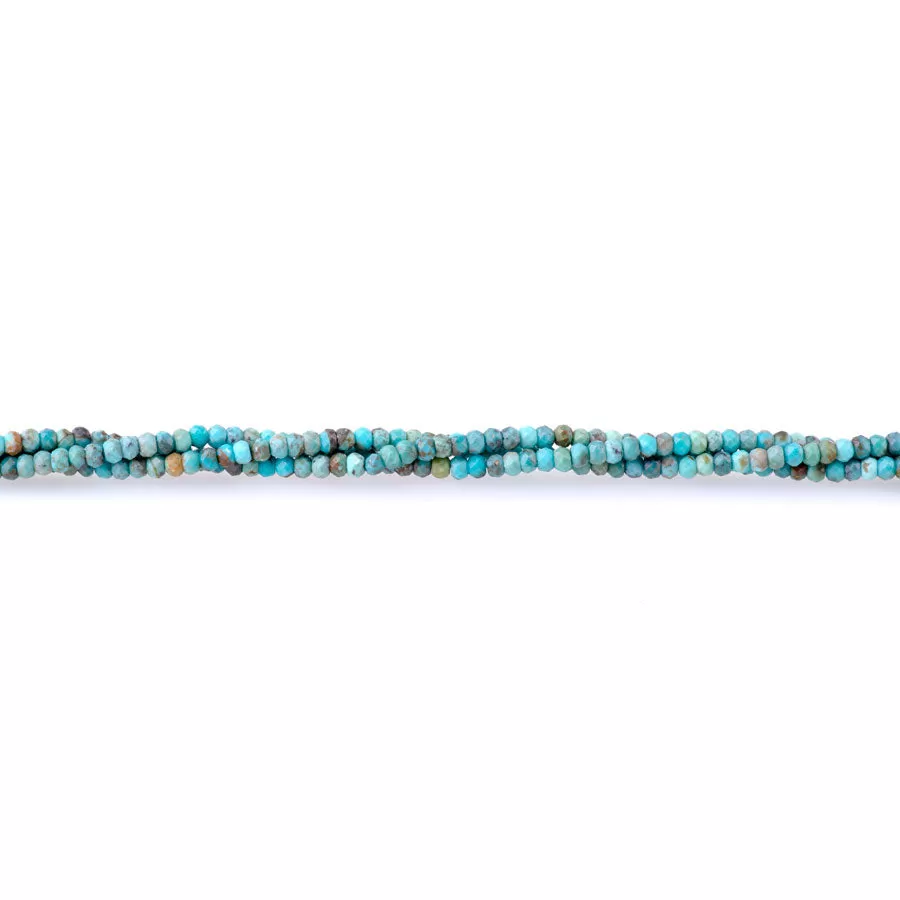 Hubei Turquoise Blue 3mm Rondelle Faceted, AA Grade - 15-16 Inch