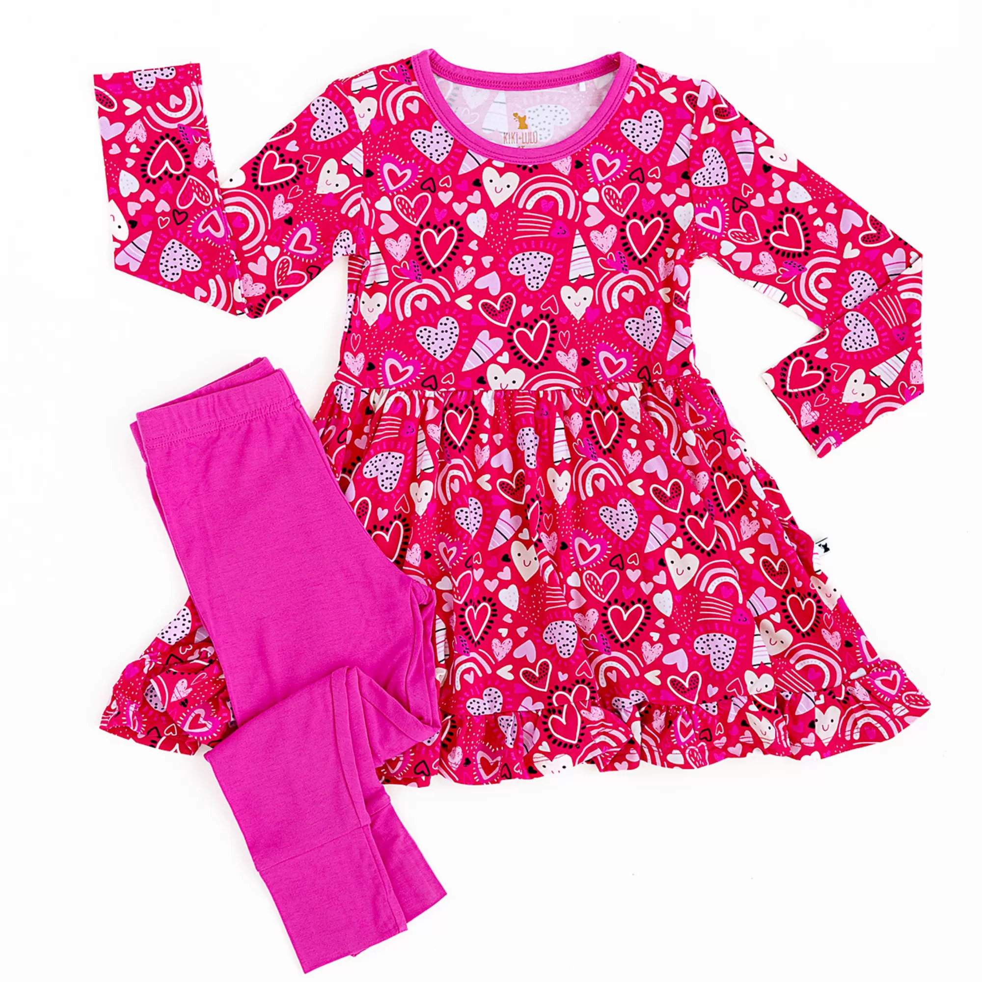 I Pink I Love You Toddler/ Big Kid Peplum Set