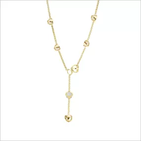 Icona Pearl & Rock Crystal Lariat in Sterling Silver plated with 18k Yellow Gold