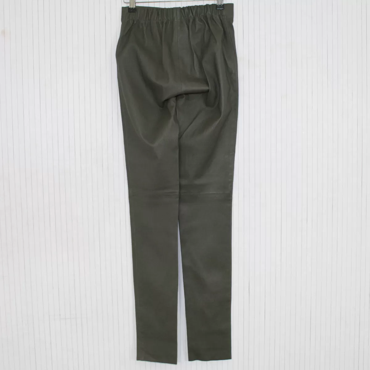 Joseph Brand New 895 Olive Leather Mid Rise Leggings S