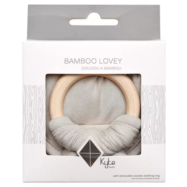 Kyte Baby Lovey with Removable Wooden Teething Ring in Oat