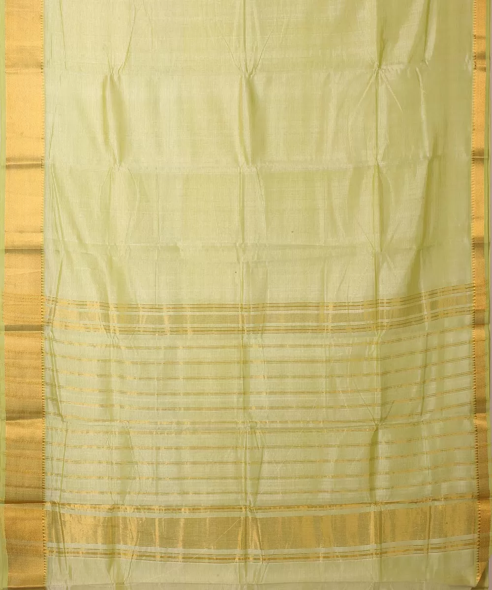 Light green handwoven mangalagiri cotton silk saree