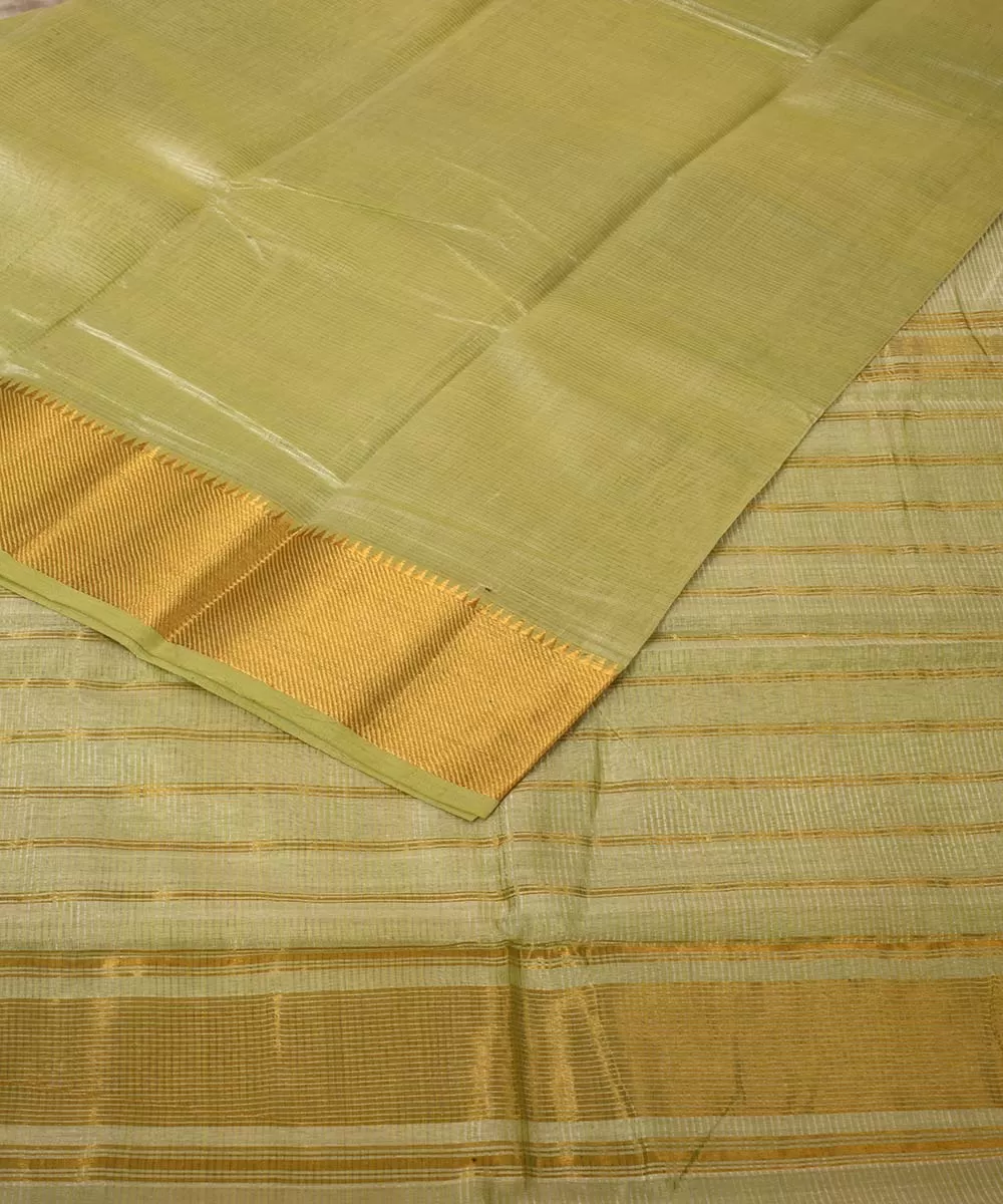 Light green handwoven mangalagiri cotton silk saree