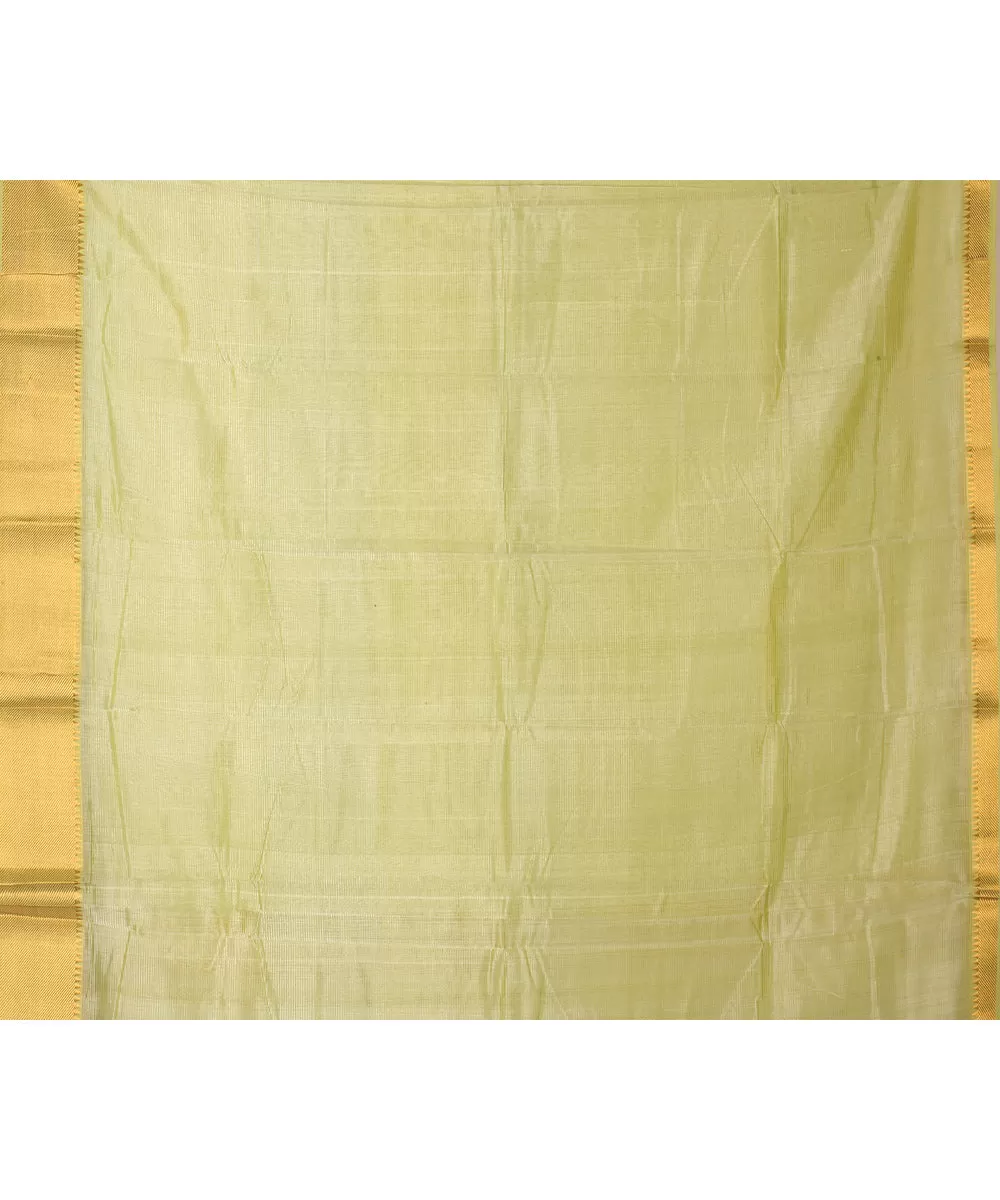 Light green handwoven mangalagiri cotton silk saree