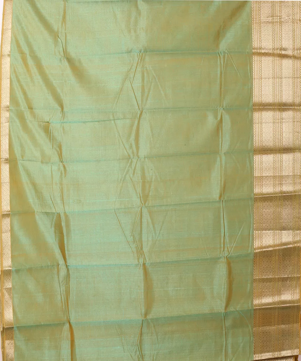 Light green mangalagiri cotton silk handwoven saree