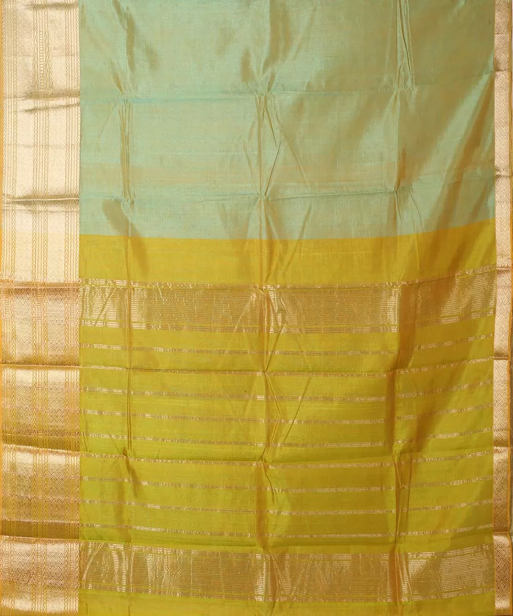 Light green mangalagiri cotton silk handwoven saree