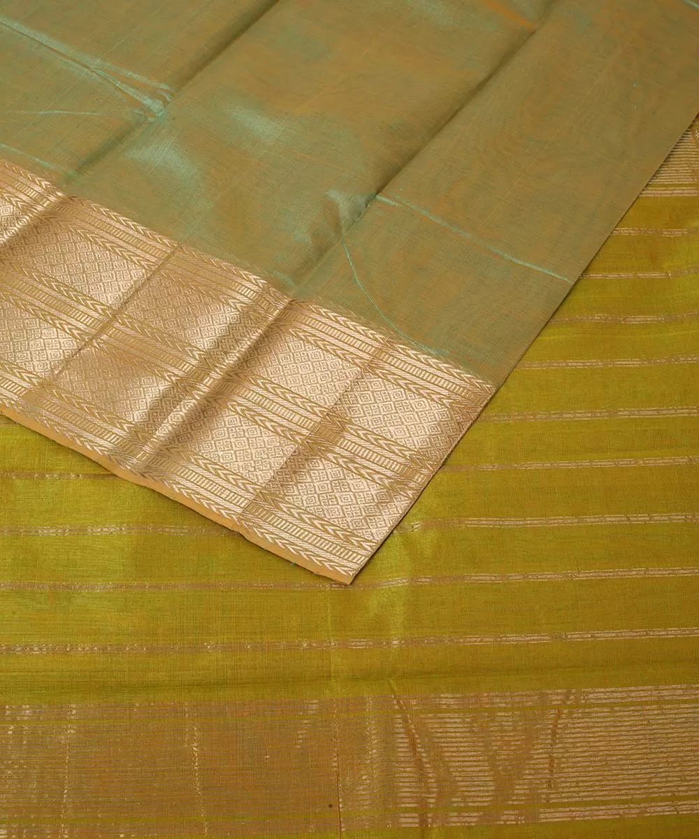 Light green mangalagiri cotton silk handwoven saree