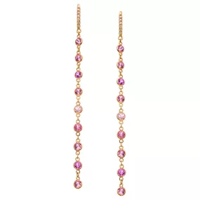 Lola Earrings Rose Gold Pink Sapphire