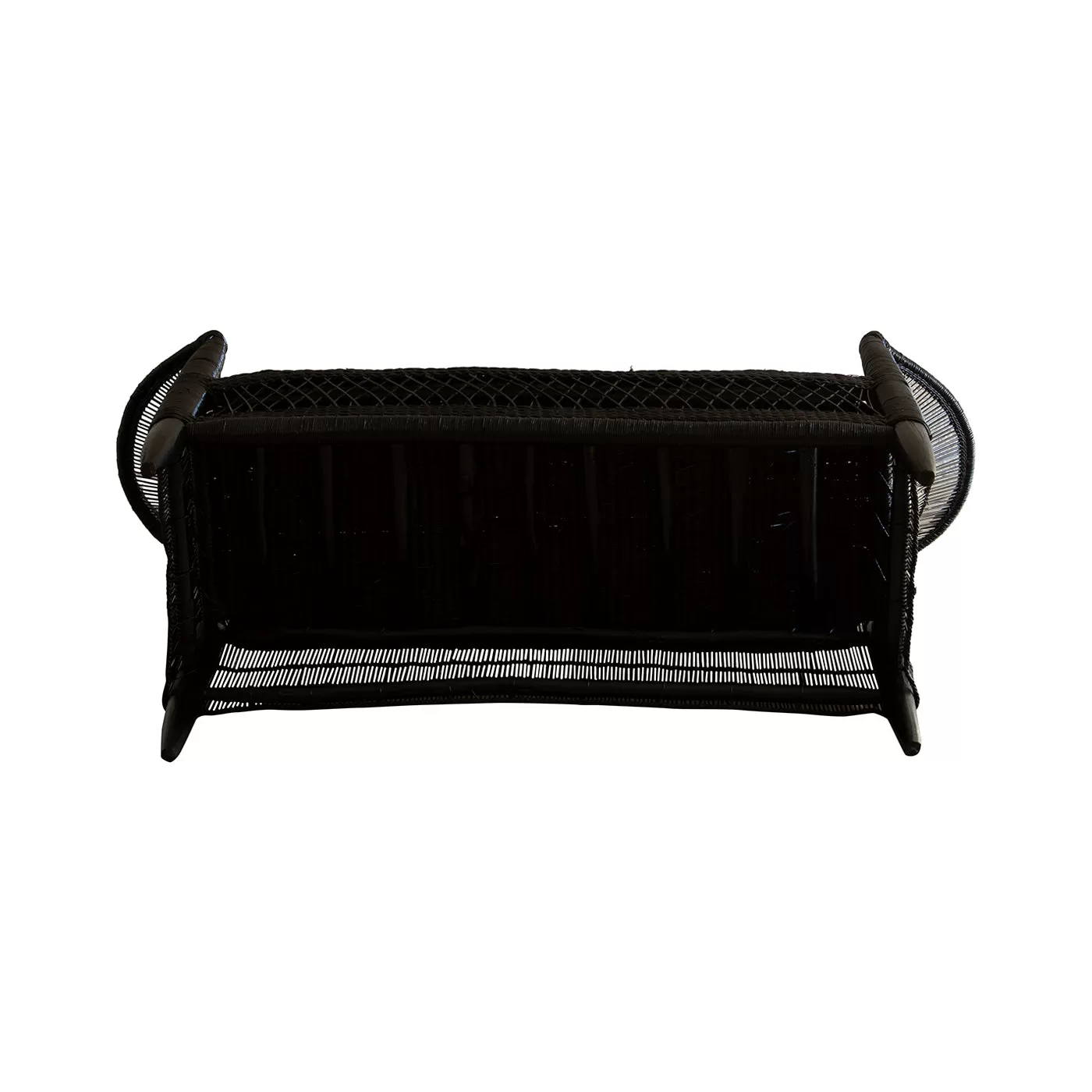 Malawi Cane Love Seat | Black Handwoven in Malawi