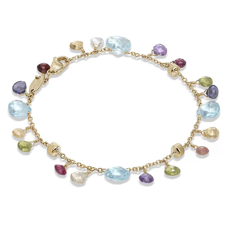 Marco Bicego Paradise 18K Yellow Gold Mixed Gemstone Single Strand Bracelet