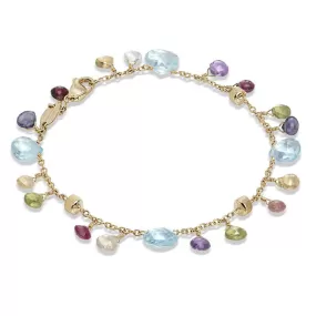 Marco Bicego Paradise 18K Yellow Gold Mixed Gemstone Single Strand Bracelet