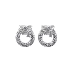 Mayra Christmas Wreath Silver Stud Earrings