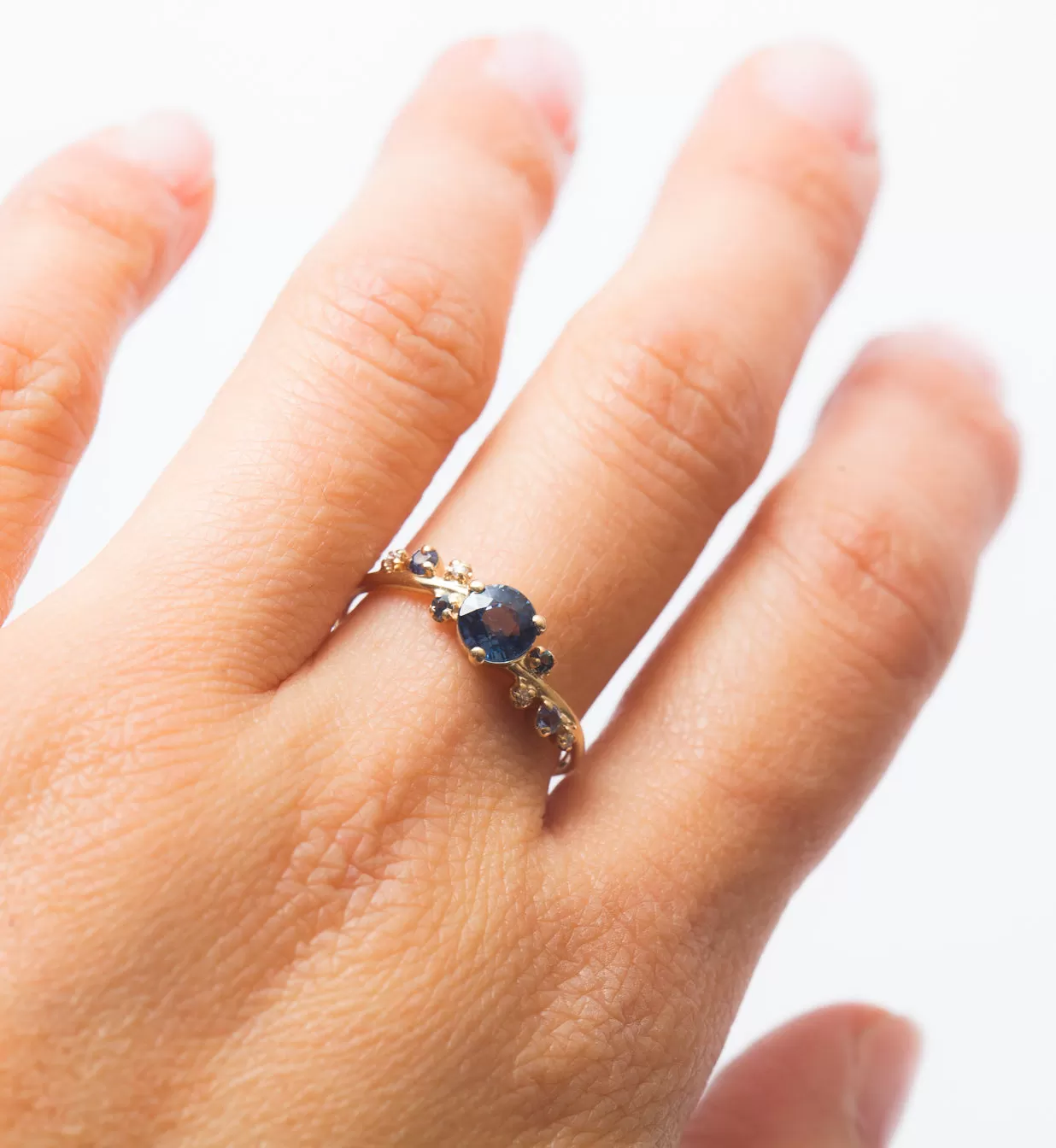 Medium Organic Sapphire Crossover Ring