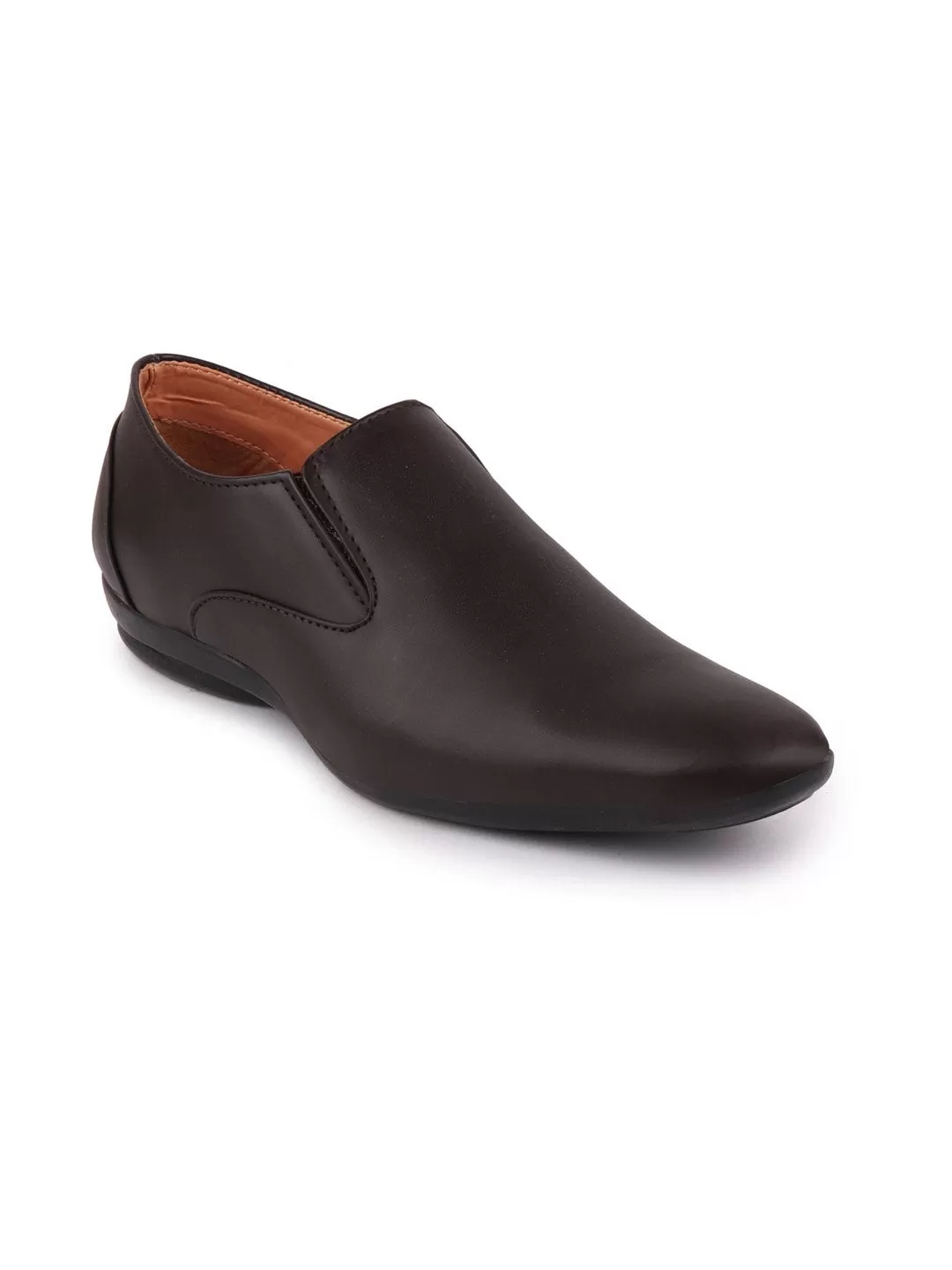 Men Brown Formal Slip-On Shoes