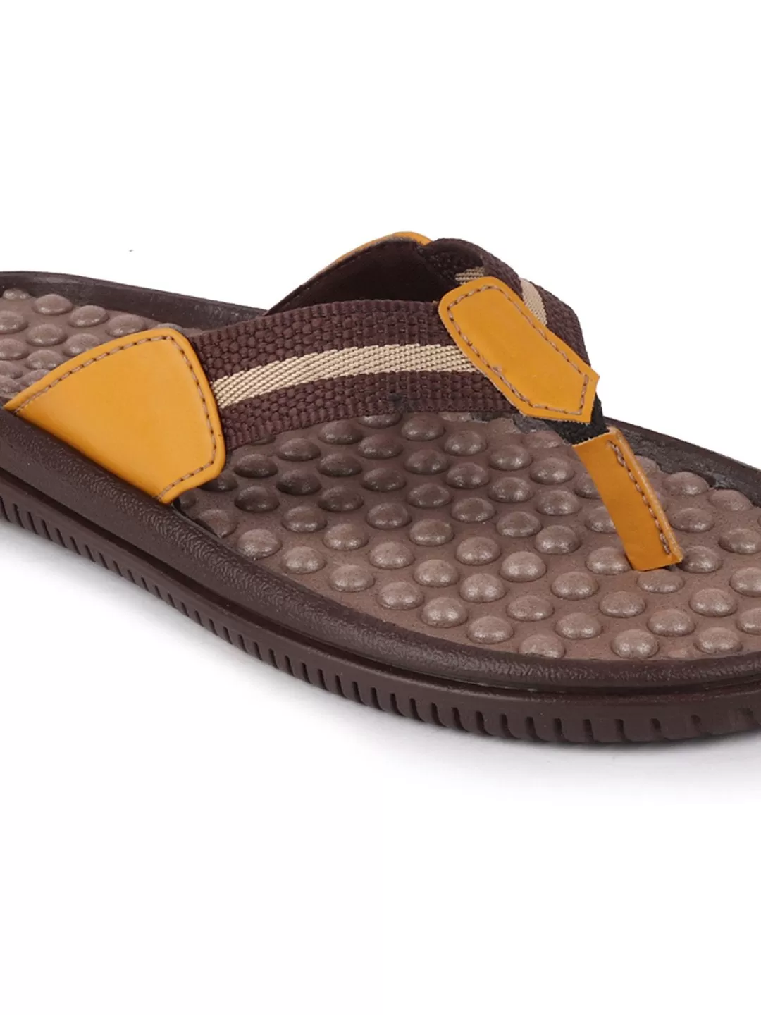 Men Brown/Tan Casual Slip-On Slippers