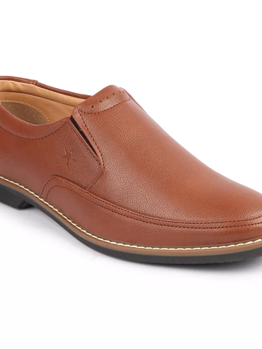 Men Tan Formal Superior Comfort Slip On Shoes