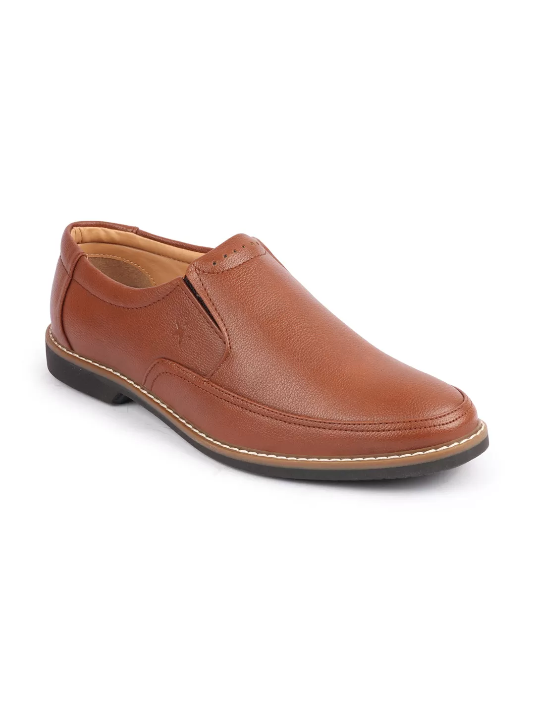 Men Tan Formal Superior Comfort Slip On Shoes