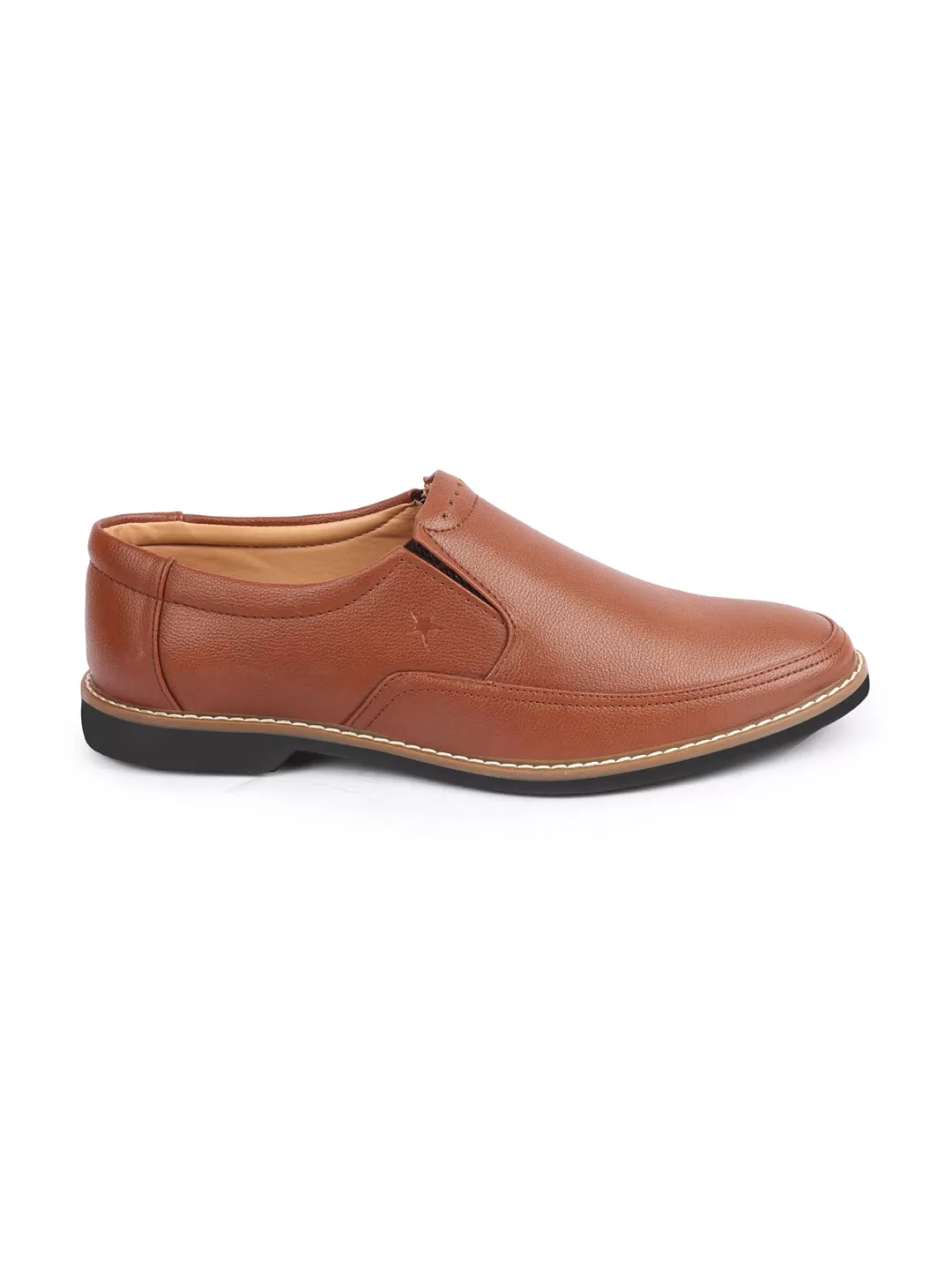 Men Tan Formal Superior Comfort Slip On Shoes