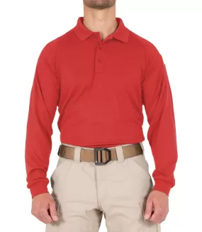 Men's Performance Long Sleeve Polo / Red