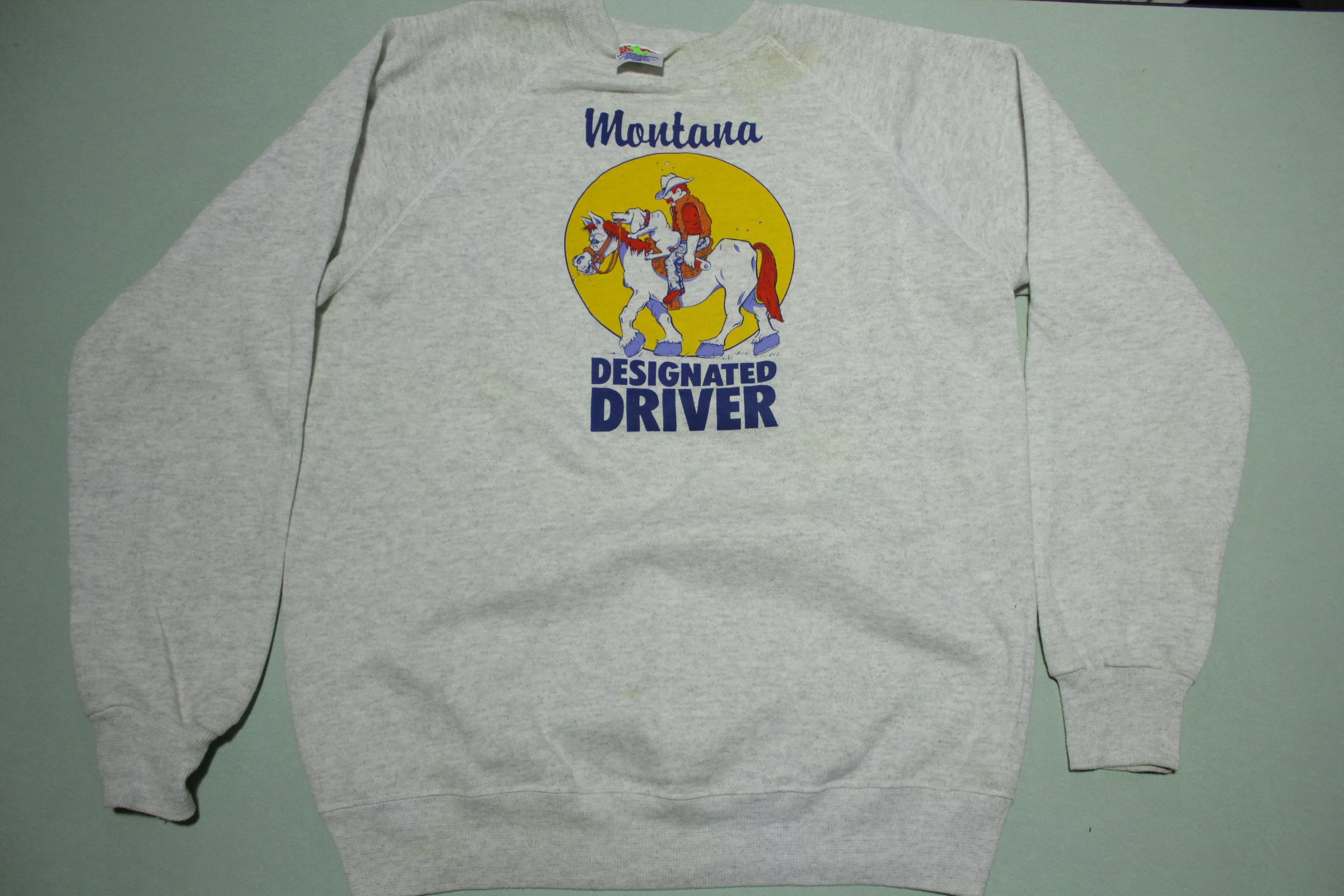 Montana Designated Driver Drunken Redneck Cowboy Prick Vintage 90's Sweatshirt