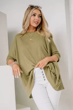 Mutual Feelings Textured Top | Olive