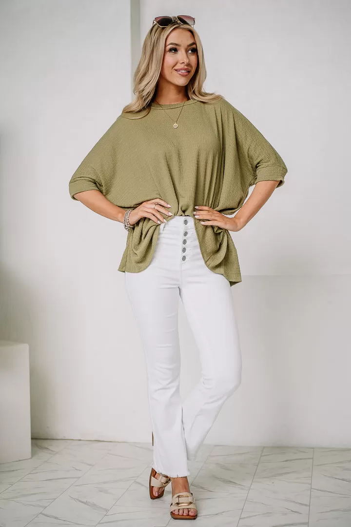 Mutual Feelings Textured Top | Olive