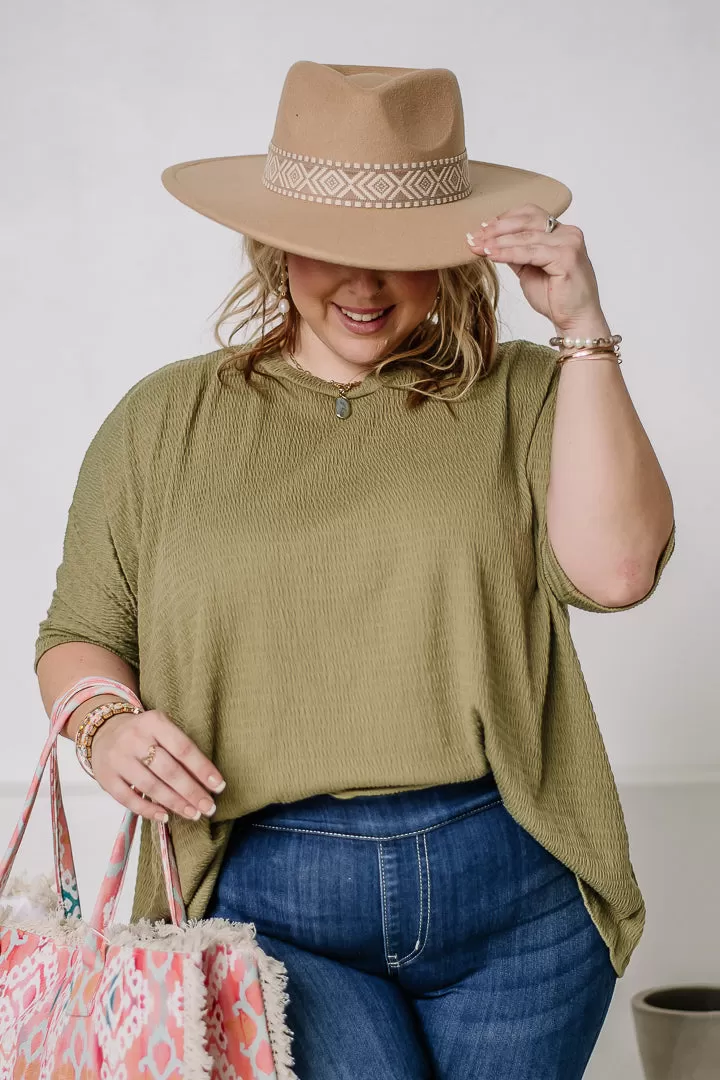 Mutual Feelings Textured Top | Olive