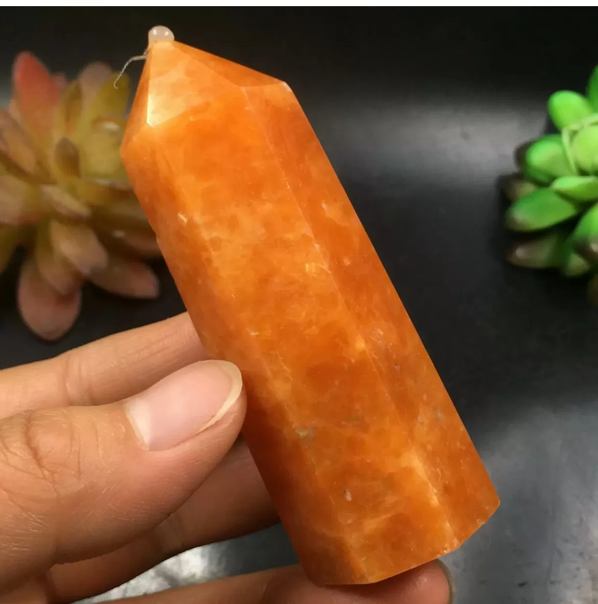 Natural Orange Calcite Crystal Wand