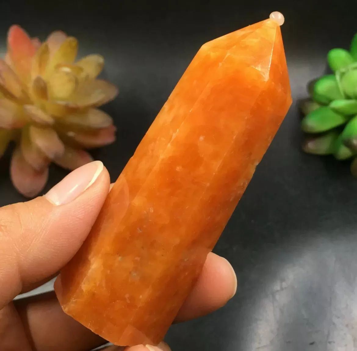 Natural Orange Calcite Crystal Wand