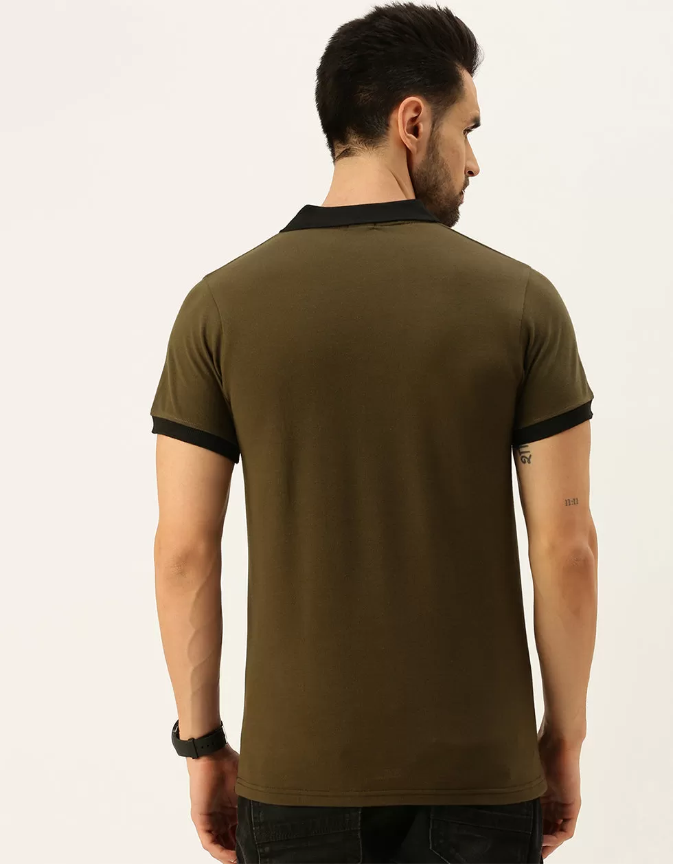 Olive Polo Colorblock Polo Tshirt