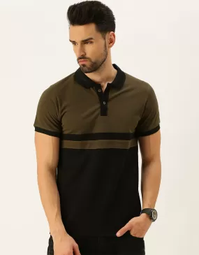 Olive Polo Colorblock Polo Tshirt