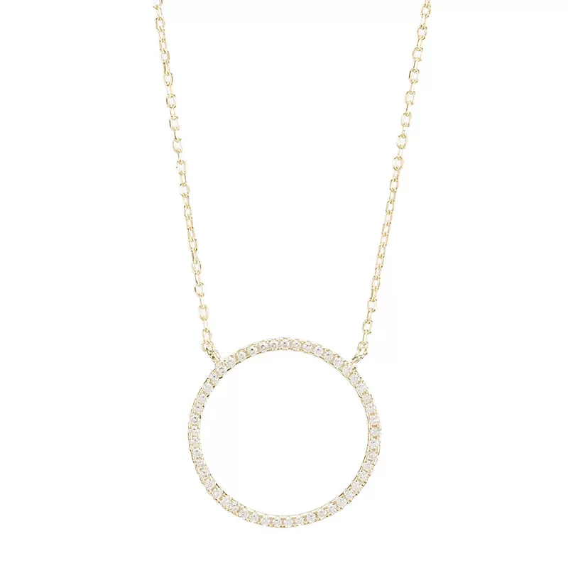 Open Circle Pavé CZ Necklace