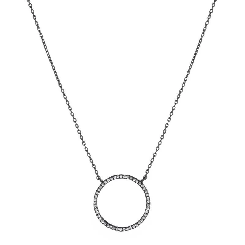 Open Circle Pavé CZ Necklace