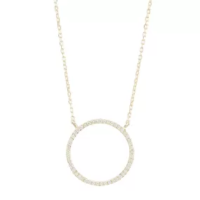 Open Circle Pavé CZ Necklace