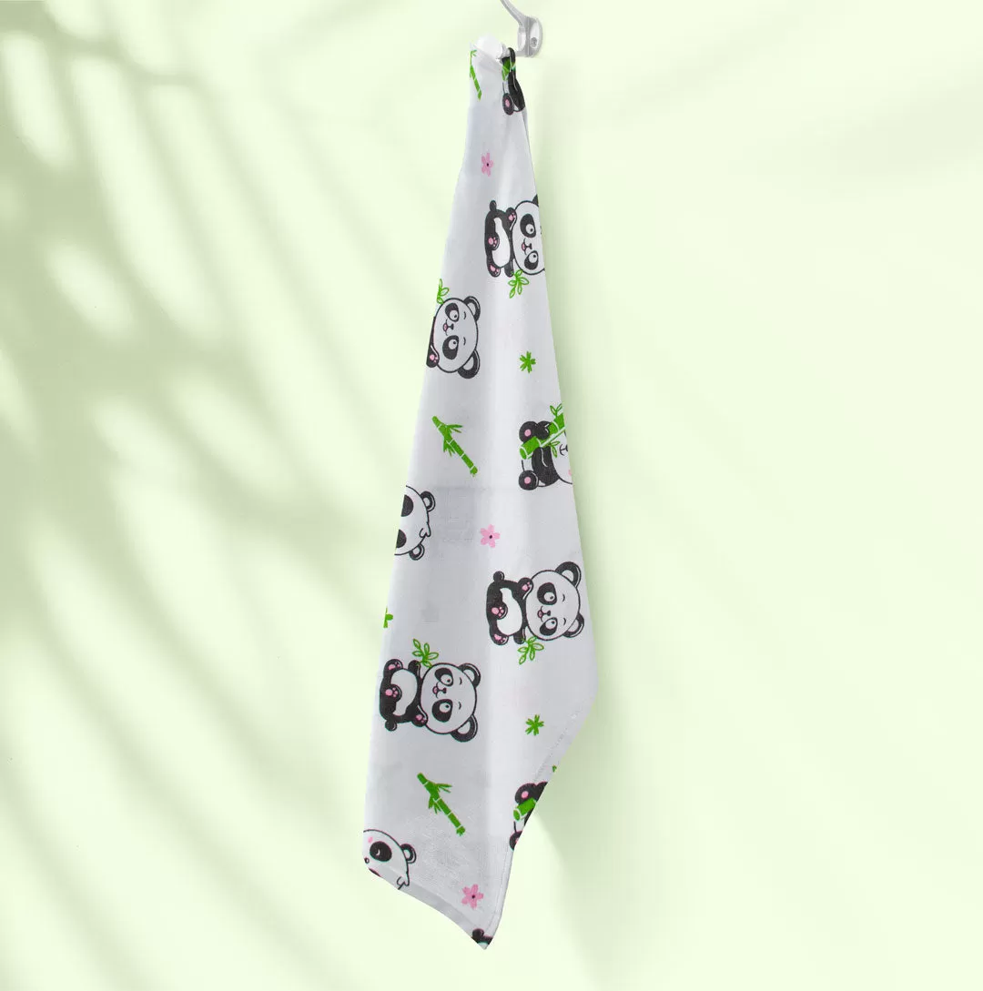 Organic Cotton Muslin Swaddle -Towel -Baby Panda